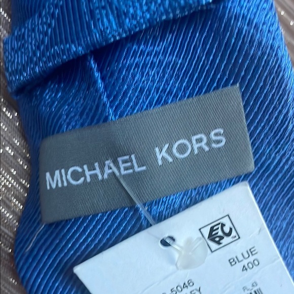 Michael Kors Blue Silk Necktie Classic Accessory - Picture 2 of 5